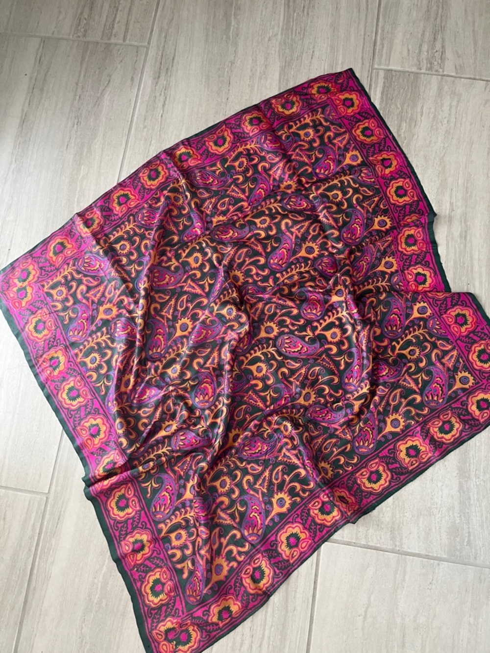 Square silk scarf from India